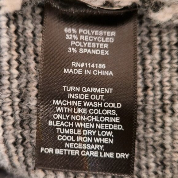 Frye Southwestern Jacquard Open Front Cardigan with Pockets Gray Black S - Picture 6 of 6